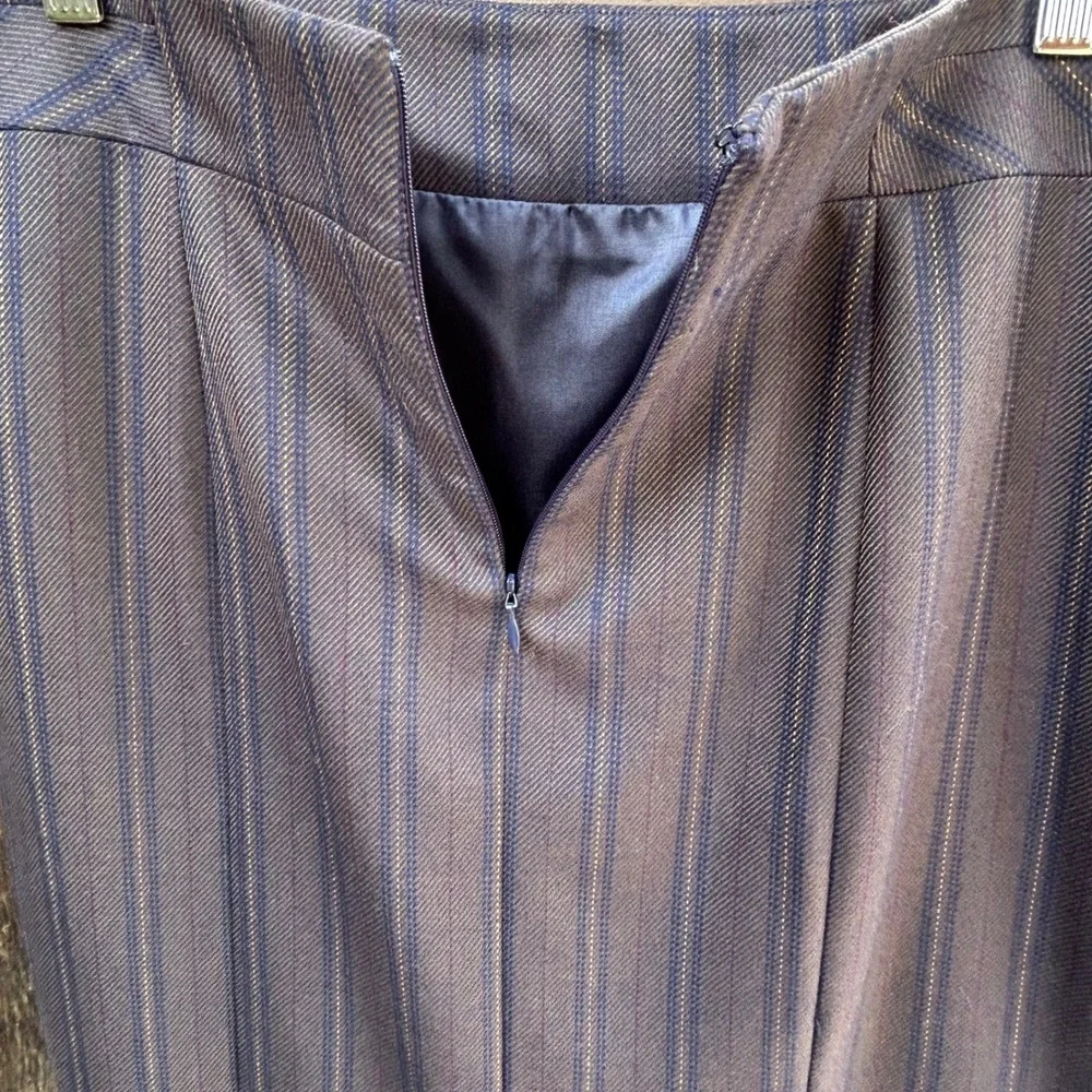 Pendleton Womens 10 Virgin Wool Pencil Skirt Brown Stripe Made in USA NWT